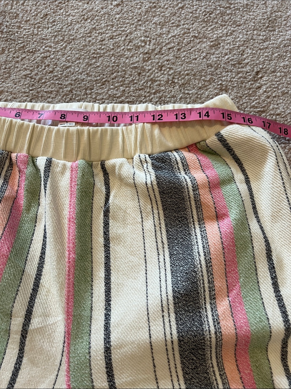 O'Neill Cream Lounge Suit with Pink, Green, Peach & Black Stripes, NWOT (L&XL) - Picture 5 of 15
